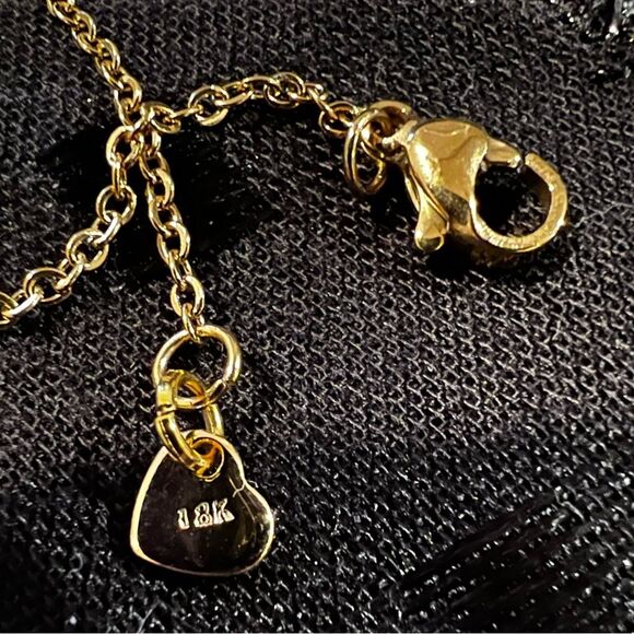 SALE 18k Stamped Gold Filled Pisces Iridescent Horoscope Crystal Necklace - Picture 7 of 10